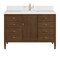 James Martin Vanities 48'' Vanity, Mid Century Walnut w/ Single Hole 3 CM White Zeus Quartz Top & Backsplash 485-V48-WLT-1WZ - alternate 1